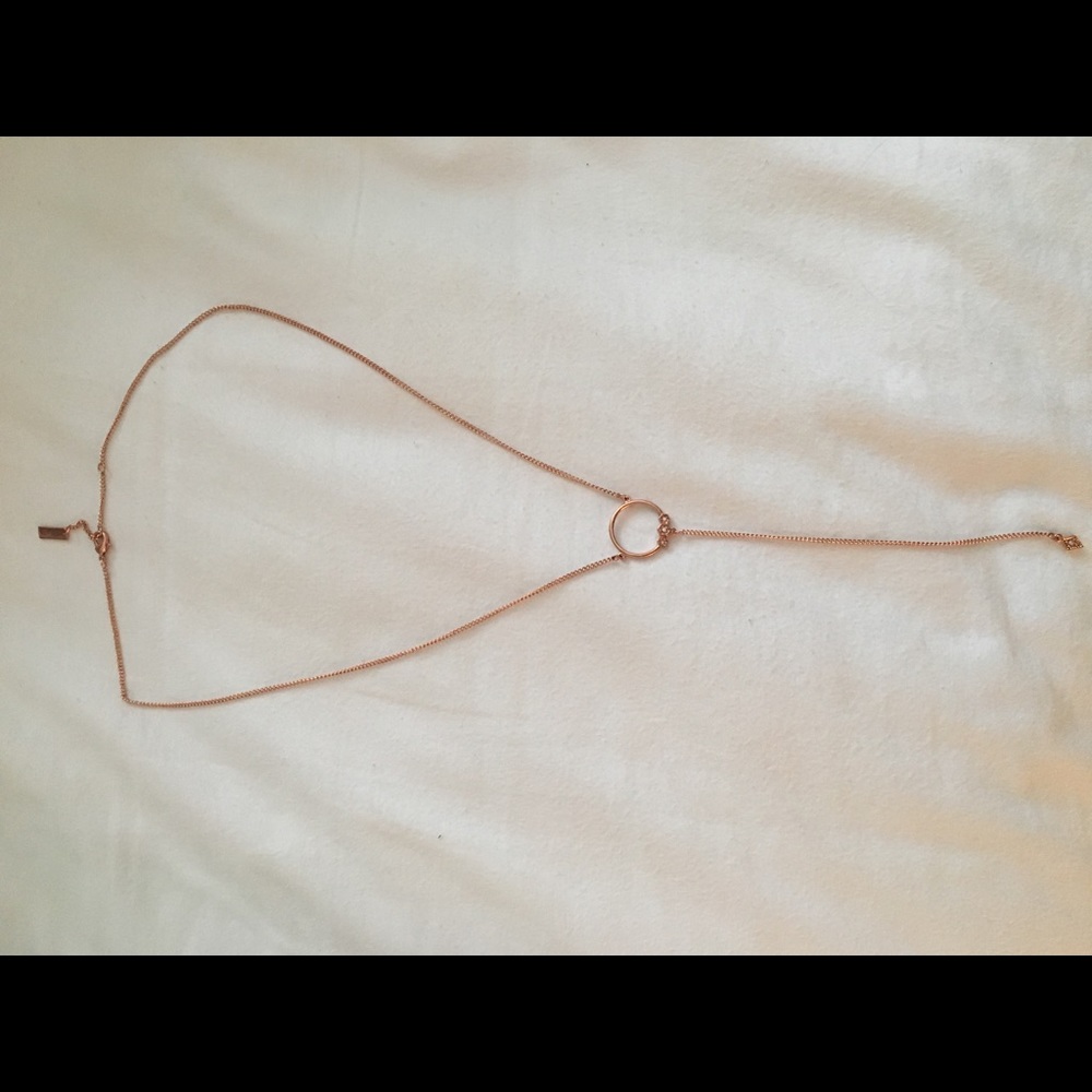 Luv AJ Rose Gold Lariat Necklace